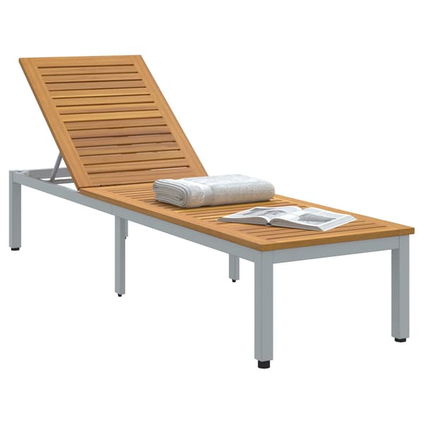 vidaXL Solseng Grå 200 x 55 x 35 cm Solid akasietre