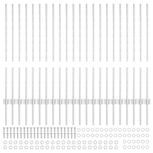 vidaXL Gjerdepåle 22 pcs sølv 140 cm Stål