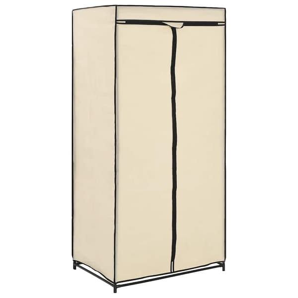 vidaXL Garderob gräddvit 75x50x160 cm