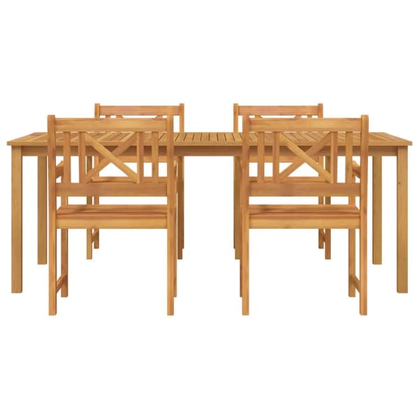 vidaXL Hage Spisegruppe 5 pcs Brun Solid akasietre