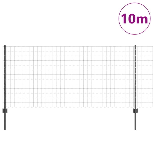 vidaXL Gjerde med innlegg. Grå 1 x 10 m Stål