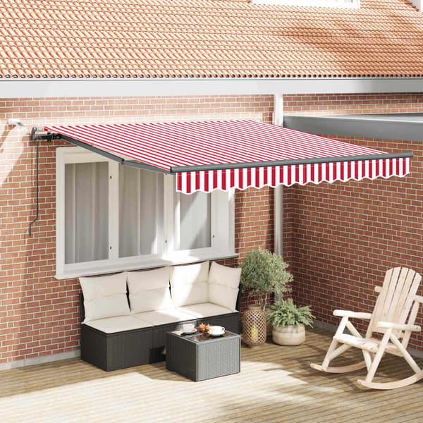 vidaXL Markiseduk med Rød og Hvit 300 x 250 cm Polyester