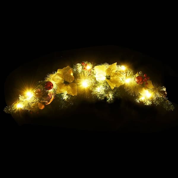 vidaXL Julbåge med LED grön 90 cm PVC