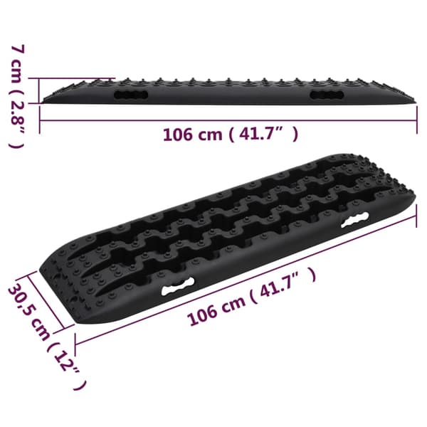 vidaXL Greppmattor 2 st svart 106x30,5x7 cm nylon