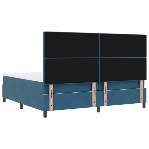 vidaXL Bäddfjäder med madrass Mörkblå 200 x 200 cm Sammet