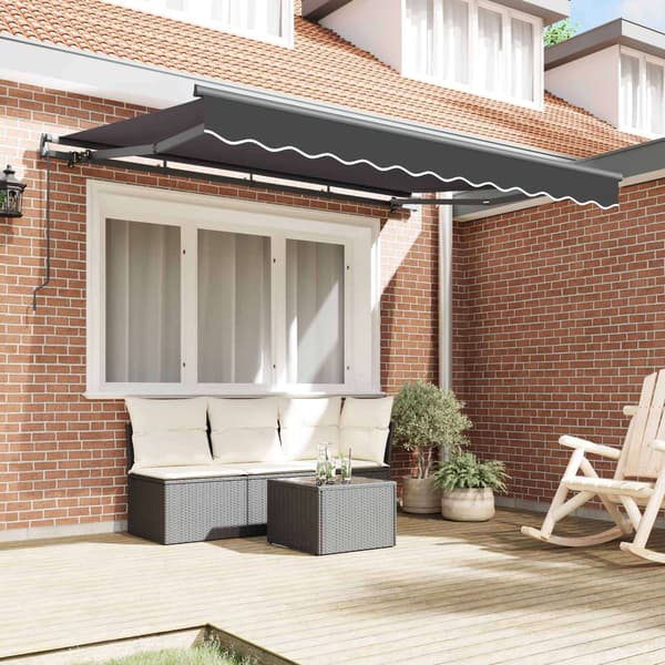 vidaXL Utfällbar markis Antracit 250 x 200 cm tyg