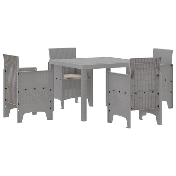 vidaXL Trädgårdsmöbelset 5 pcs Ljusgrå Polypropylen
