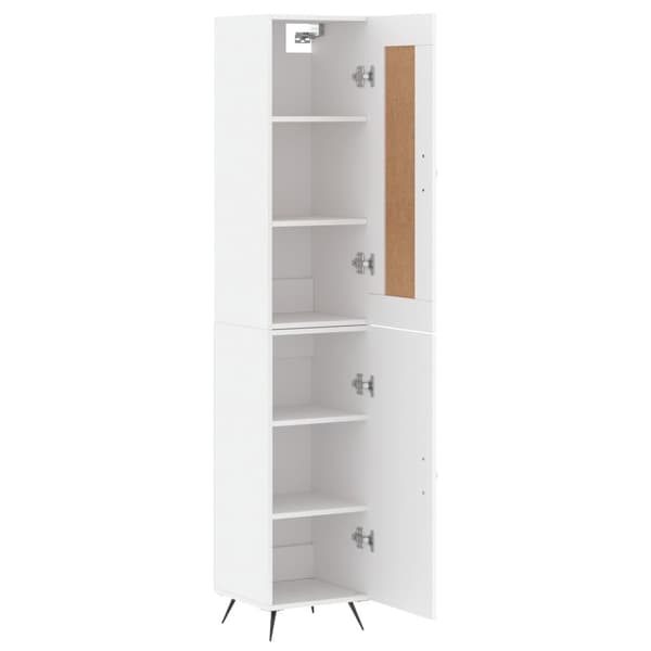 vidaXL Highboard hvit 34,5x34x180 cm konstruert tre