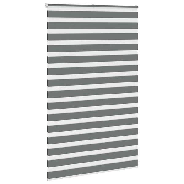 vidaXL Rullgardin zebra mörkgrå 140x230 cm tyg bredd 135,9cm polyester