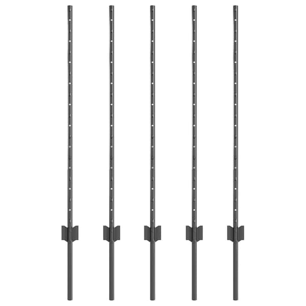 vidaXL Gjerdepunkter 10 pcs Grå 100 cm Stål