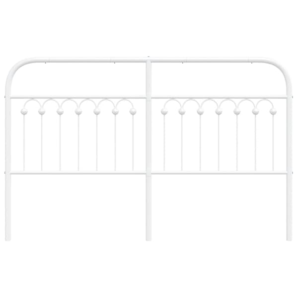 vidaXL Utskiftbar sengegavl i metall hvit 150 cm