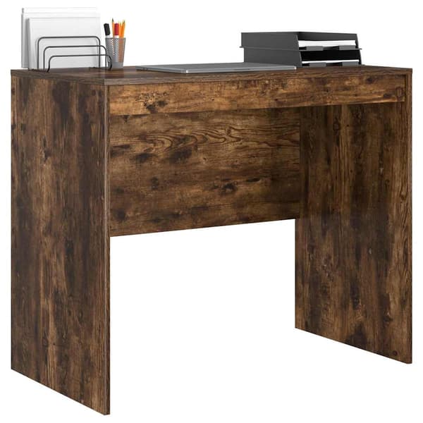 vidaXL Skrivebord Røkt eik 90 x 50 x 76 cm