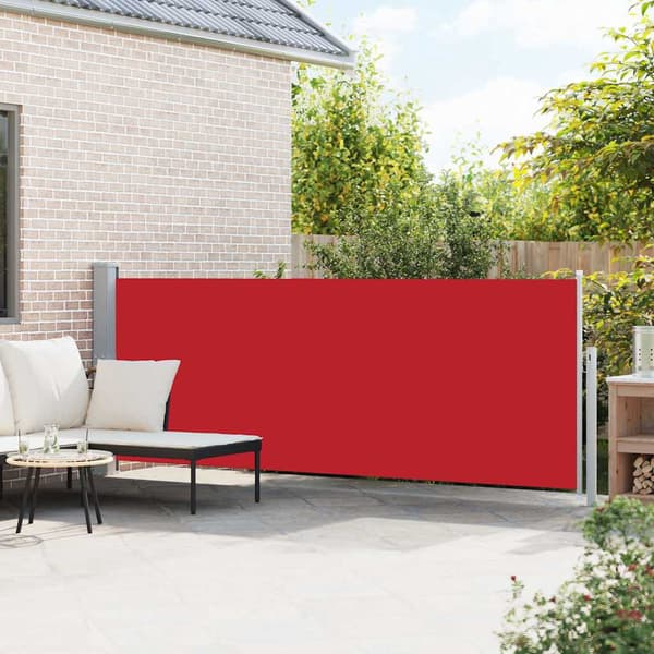 vidaXL Infällbar sidomarkis 140x500 cm röd
