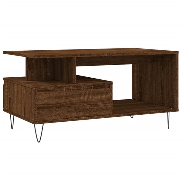 vidaXL Salongbord brun eik 90x49x45 cm konstruert tre