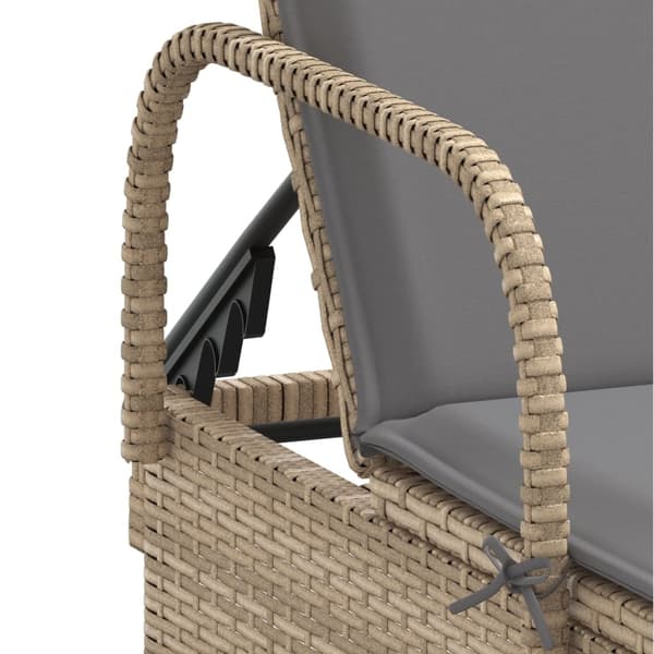 vidaXL Solsängar med dynor 2 st beige konstrotting