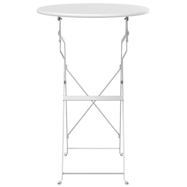 vidaXL Bistrobord Vit Ø 50 x 71 cm Pulverlackerad stål