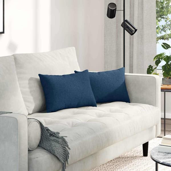 vidaXL Soffkuddar 2 st Blå 50 x 30 cm tyg