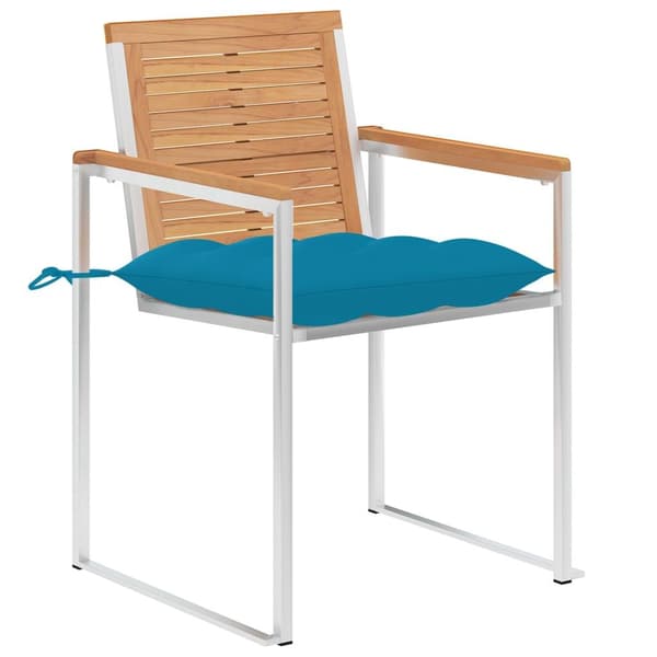 vidaXL Trädgårdsstolar med dynor 8 st massiv teak