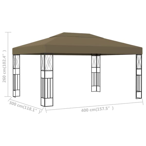 vidaXL Paviljong 3x4 m taupe stoff