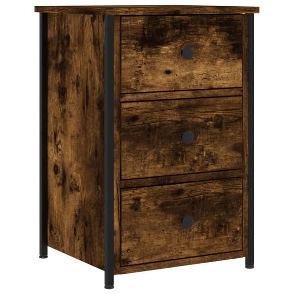 vidaXL Nattbord røkt eik 40x36x60 cm konstruert tre