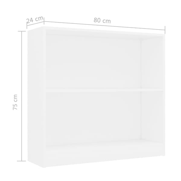 vidaXL Bokhylle hvit 80x24x75 cm sponplate