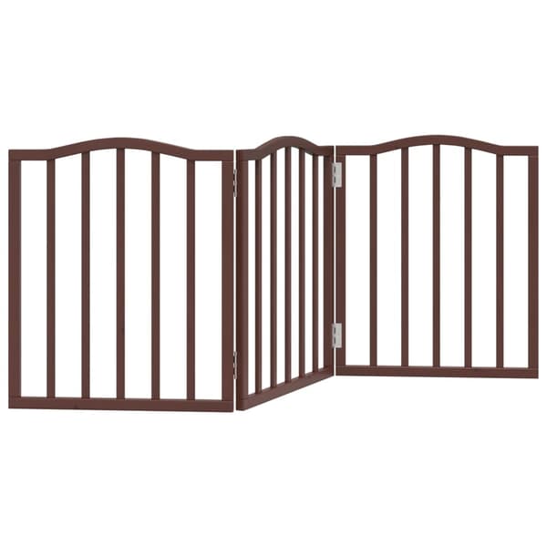 vidaXL Hundgrind hopfällbar 3 paneler brun ek 150 cm poppel