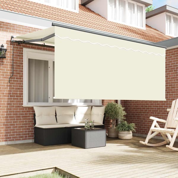 vidaXL Utfällbar markis Kräm 300 x 200 cm Polyester och aluminium