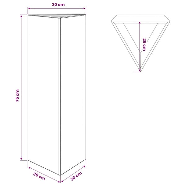 vidaXL Odlingslåda olivgrön triangulär 30x26x75 cm stål