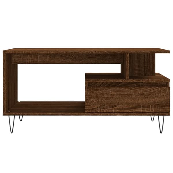 vidaXL Salongbord brun eik 90x49x45 cm konstruert tre