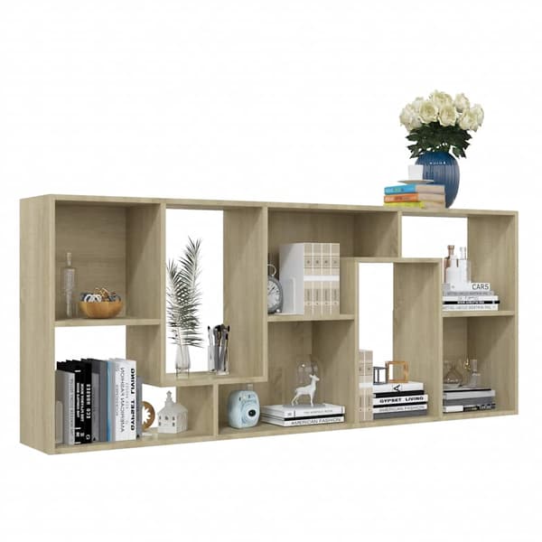 vidaXL Bokhylle sonoma eik 67x24x161 cm konstruert tre