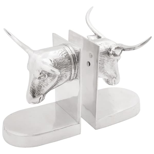 vidaXL Bokstöd Set om 2 Silver Aluminium 21.5 x 15.5 x 20 cm