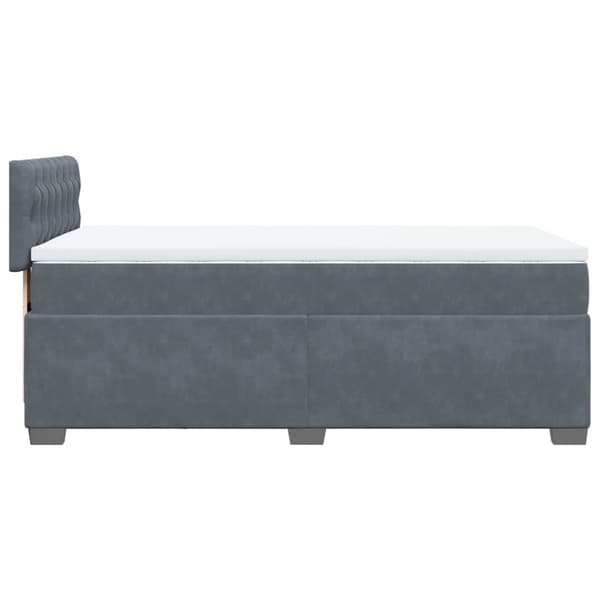 vidaXL Ramsäng med madrass mörkgrå 100x200 cm sammet