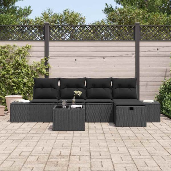 vidaXL Soffset med kudde 5 pcs konstrotting