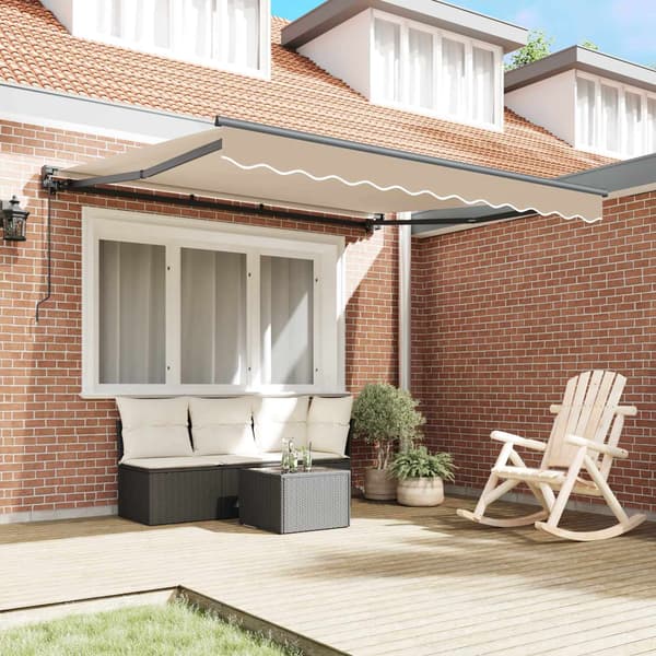 vidaXL Markisram Beige 300 x 250 cm Polyester med PU-beläggning