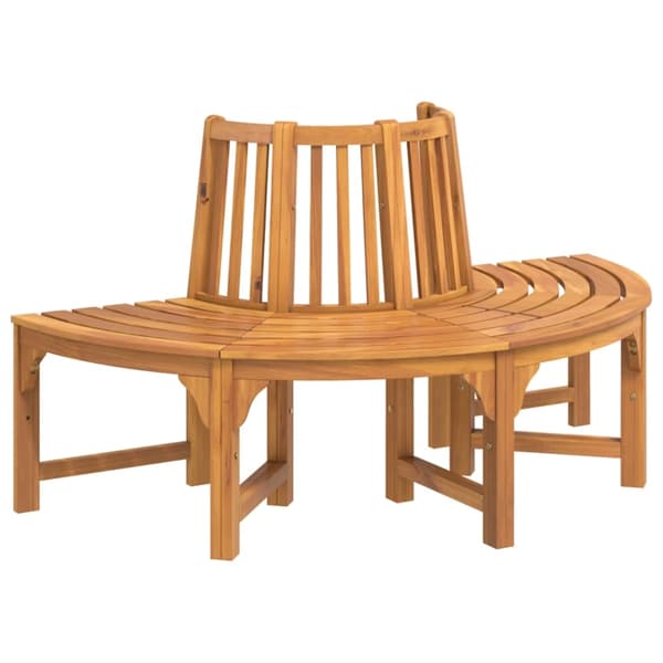vidaXL Halvrund trebenk Ø160 cm heltre eukalyptus