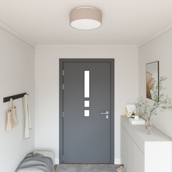 vidaXL Taklampe Gråbrun 38 x 13.5 cm stoff