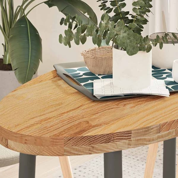 vidaXL Bordplate lysebrun 100x50x4 cm oval heltre eik