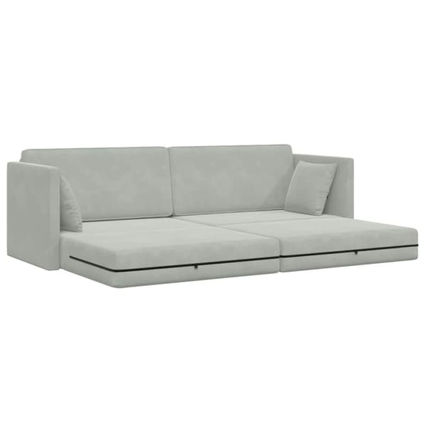 vidaXL Golvbäddsoffa Ljusgrå 213 x 70 x 77 cm Sammet