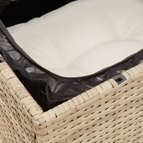 vidaXL Trädgårdssoffa 3-sits med dynor konstrotting beige