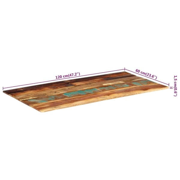vidaXL Rektangulær bordplate 60x120 cm 15-16 mm gjenvunnet heltre