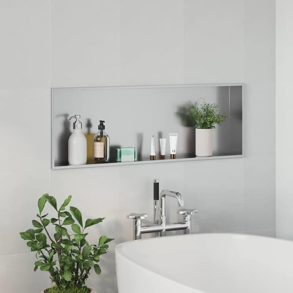 vidaXL Dusjniche sølv 90 x 30 x 9,5 cm Rustfritt Stål