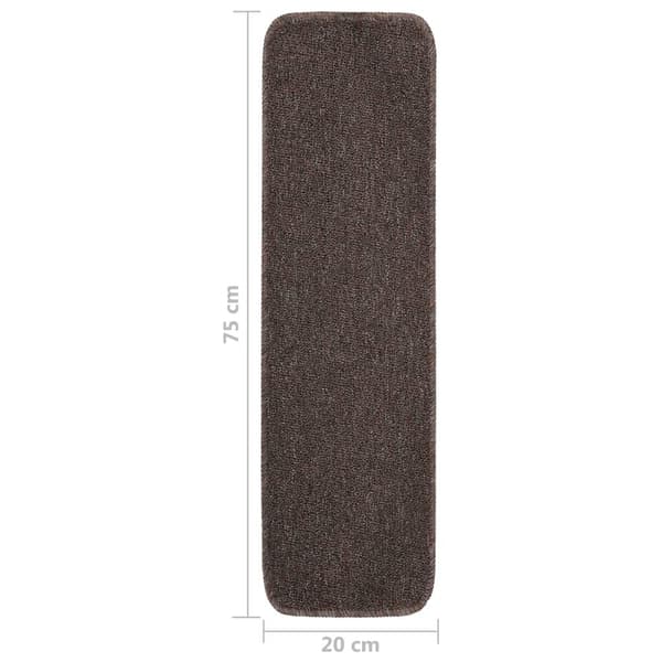 vidaXL Trappstegsmattor 15 st 75x20 cm brun rektangulär