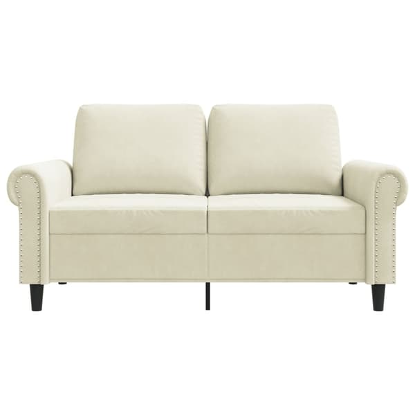 vidaXL 2-sitssoffa gräddvit 120 cm sammet