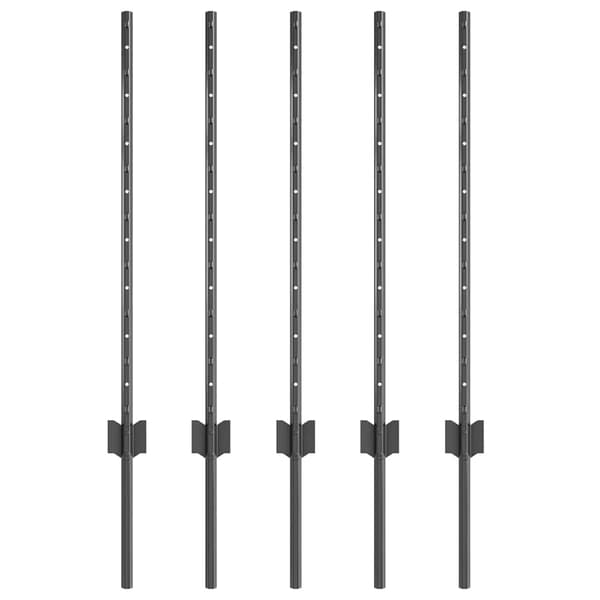 vidaXL Gjerdepiler 5 pcs Grå 80 cm Stål