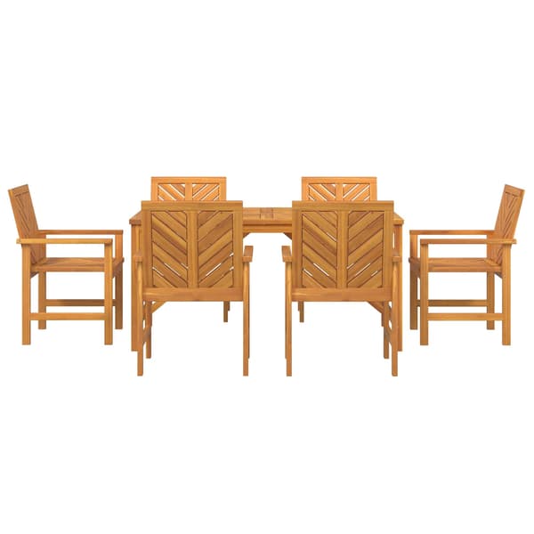 vidaXL Hage Spisegruppe 7 pcs Brun Solid akasietre