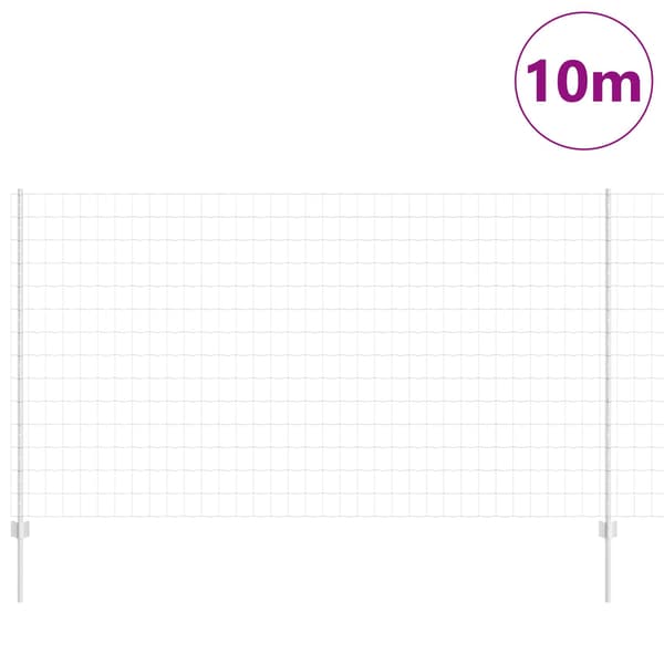 vidaXL Gjerde med stolpe sølv 1,4 x 10 m Stål
