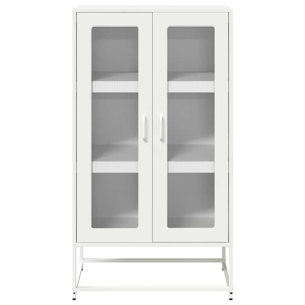 vidaXL Högbord vit 68x39x123 cm stål