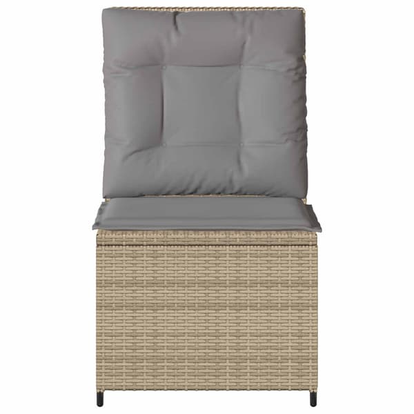 vidaXL Trädgårdssoffa med dyna Beige Polyrotting