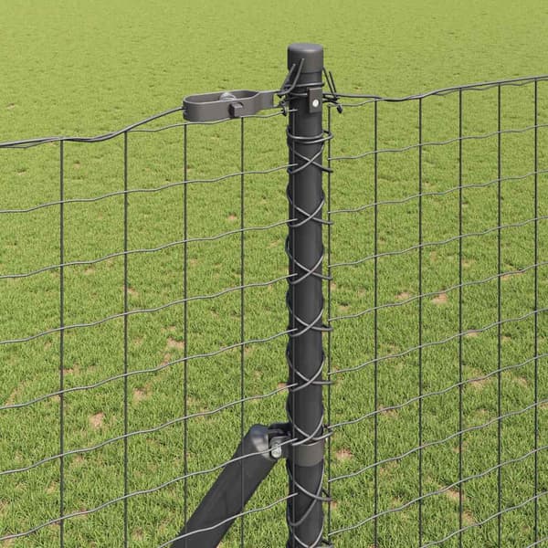 vidaXL Gjerdepåle 7 pcs Grå Stål
