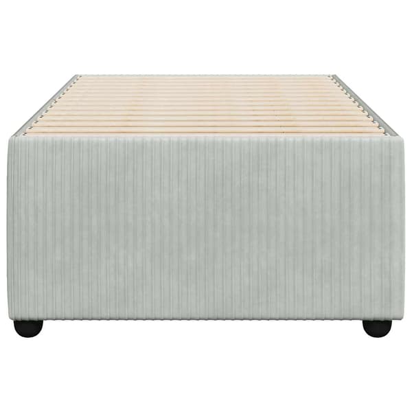 vidaXL Sängram utan madrass ljusgrå 90x190 cm sammet